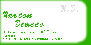 marton demecs business card